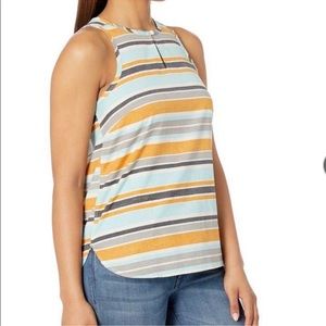 The North Face Vintage White Variegated Stripe Print Tank Size Small